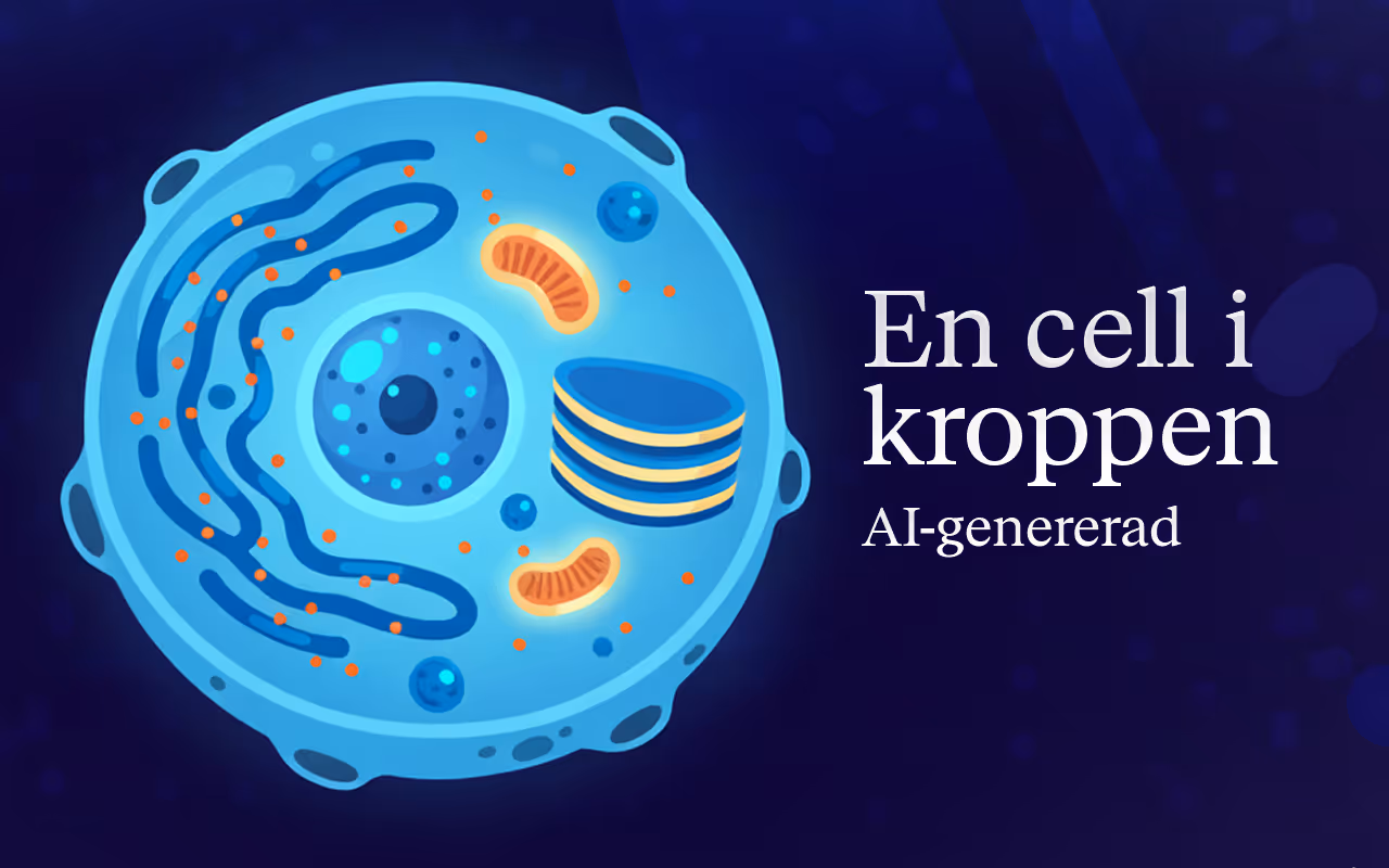 En AI-generad bild på en cells uppbyggnad